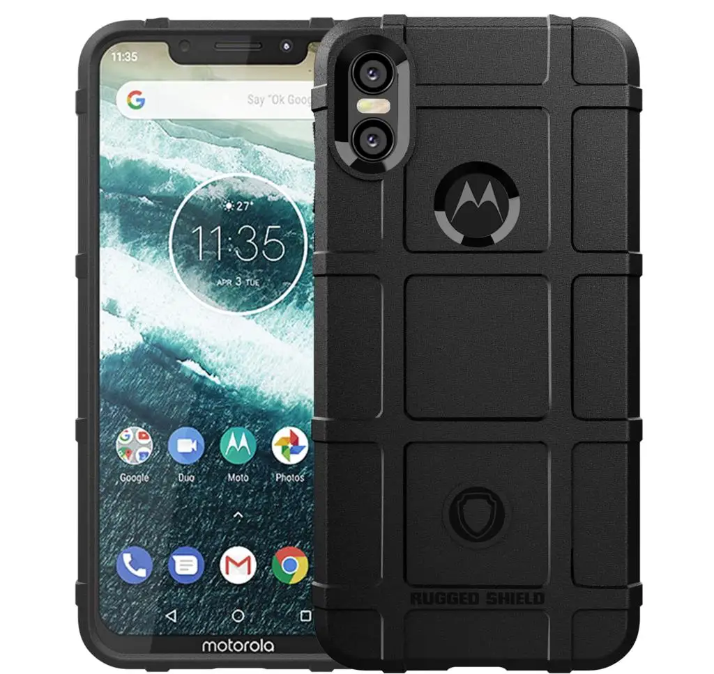 Противоударный чехол для Motorola One из углеродного волокна с защитой от царапин