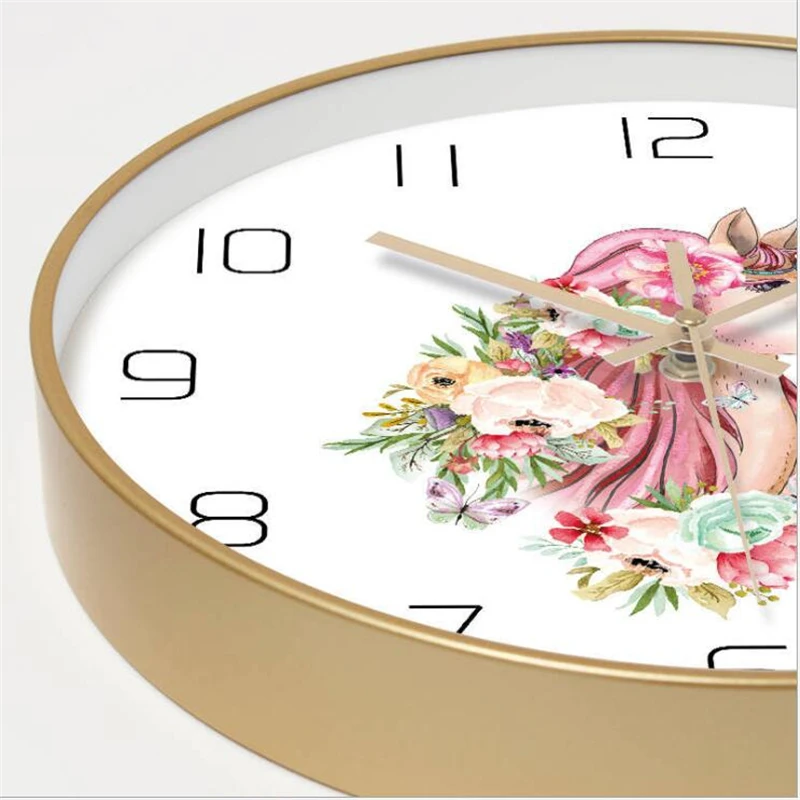 Настенные часы с единорогом из мультфильма современный дизайн детские настенные