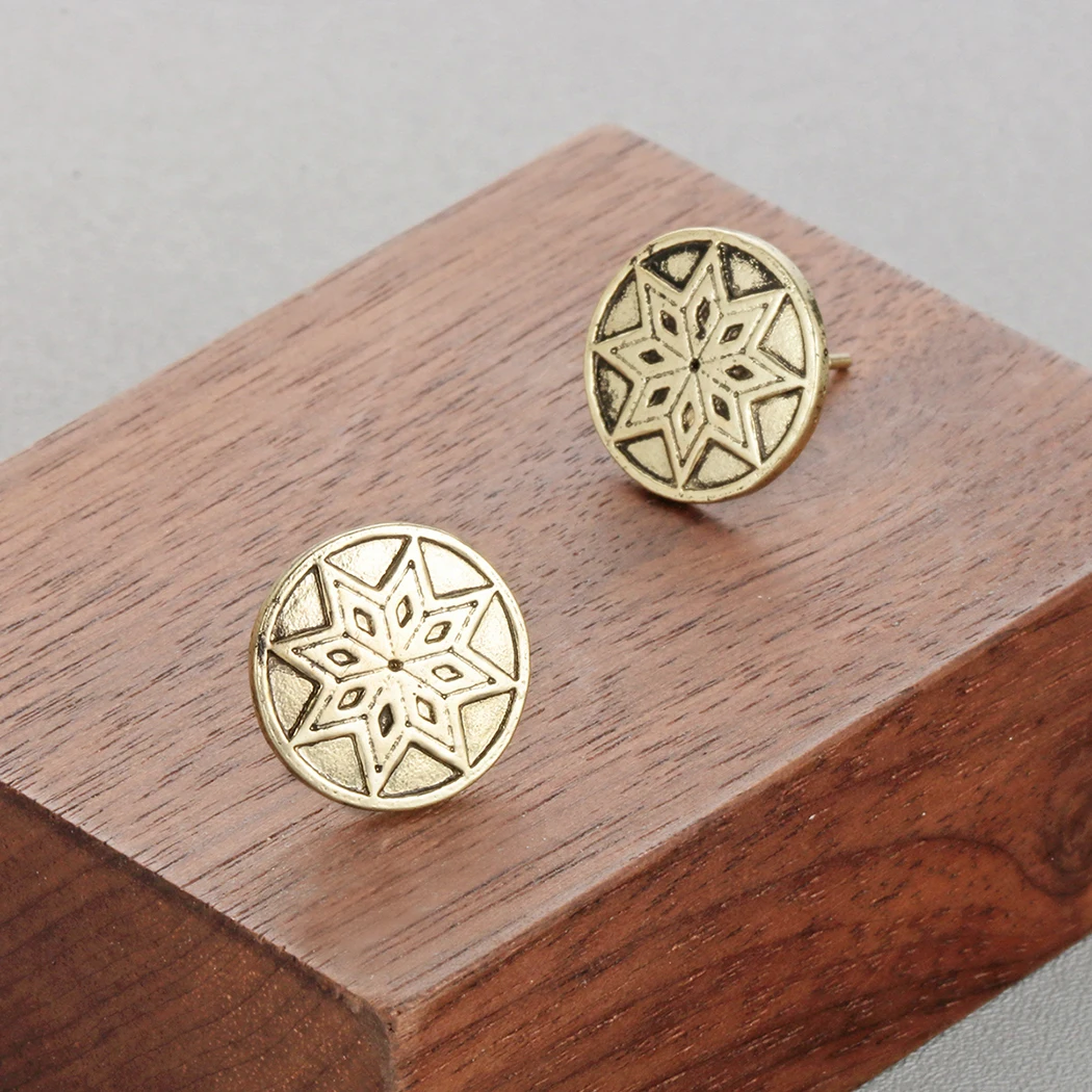 Винтажные золотые славянские звезды Kinitial серьги гвоздики для девушек и мужчин