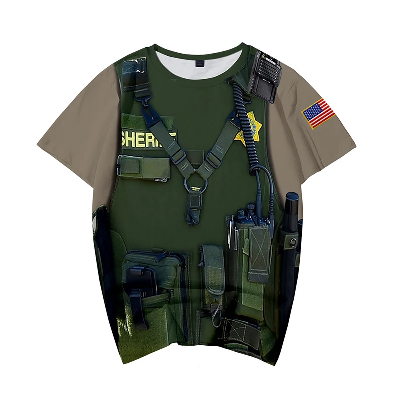 Летняя модная крутая 3d футболка повседневная мужская и женская с принтом военной