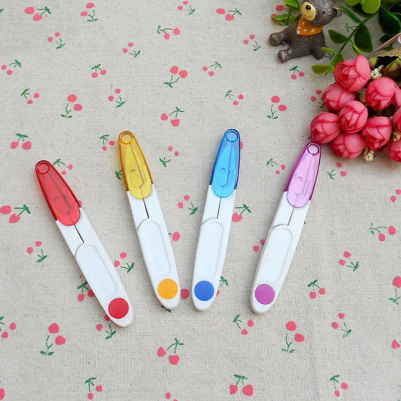 Новые портативные ножницы для пряжи с защитной крышкой пластиковые ручки