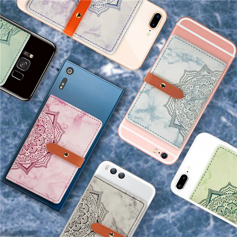 Универсальный кожаный держатель для карт наклейка iPhone Samsung Xiaomi Huawei Moto телефон