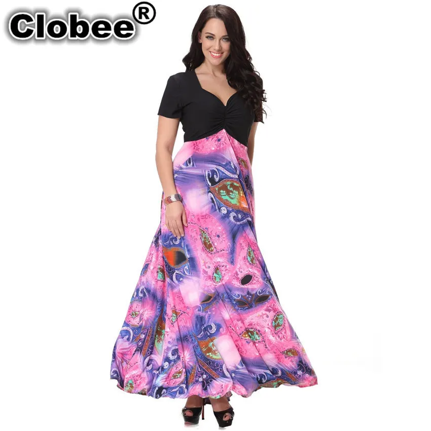 Женское платье с цветочным принтом Boho Vestido Largo Длинное Элегантное Вечернее