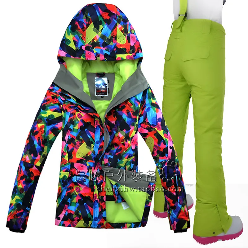 Женский лыжный костюм GSOU ветронепроницаемая водонепроницаемая куртка для