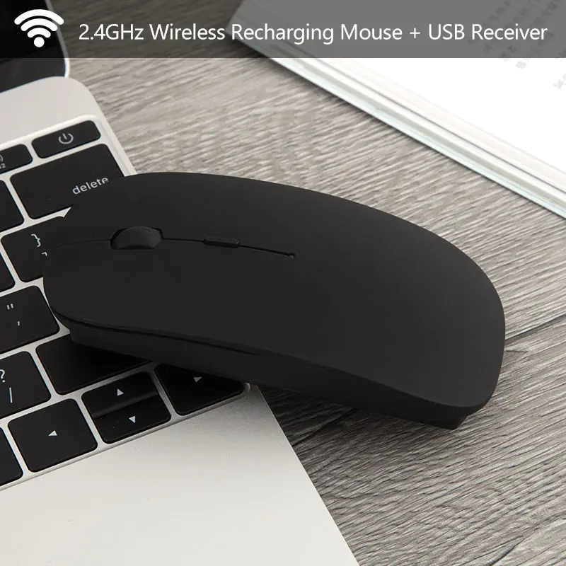 Bluetooth мышь для Mac 2,4 ГГц Беспроводная мышь для Xiaomi muis draadloos Беспроводная Бесшумная игровая мышь для Macbook Dell acer Asus - Цвет: Wireless black