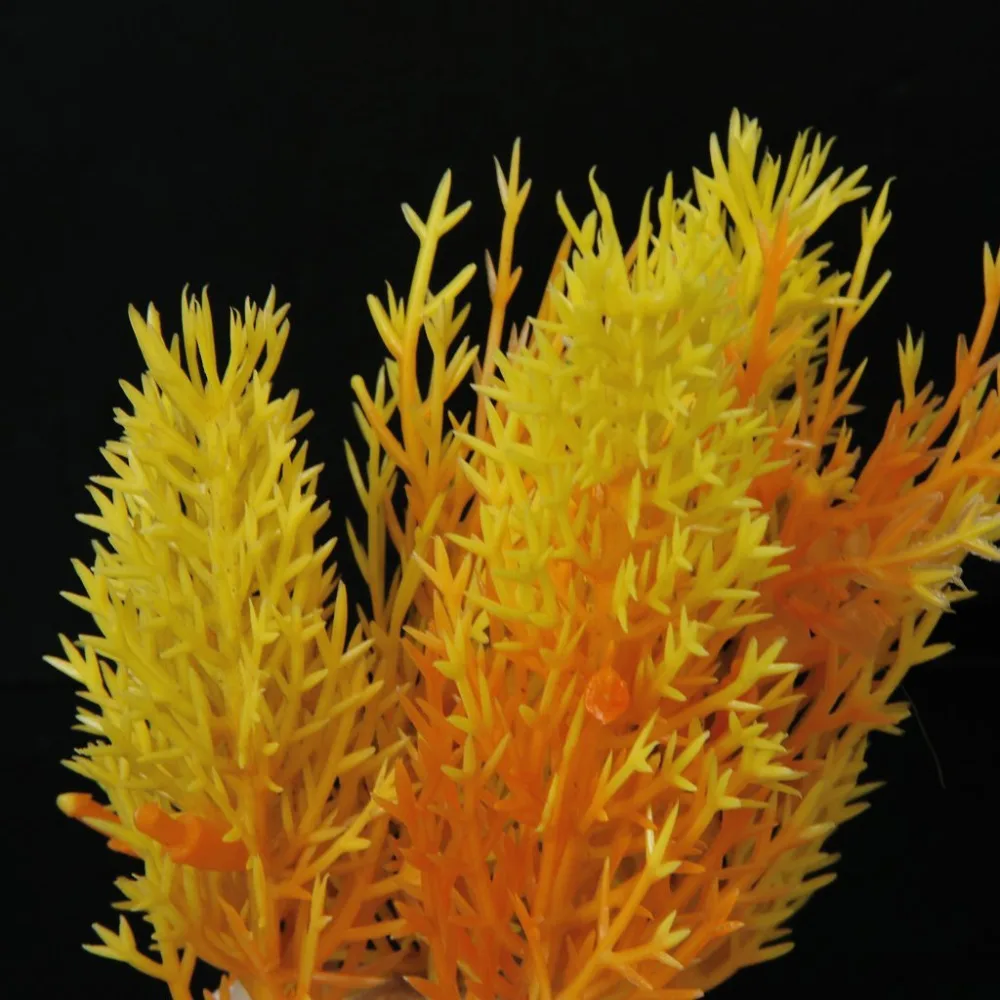 3.94 &quotпластик вода травянистые растения аквариум украшения для fish tank-желтый и orange