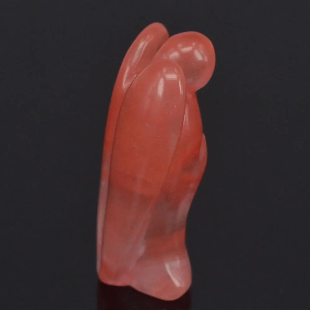 1 5 дюйма натуральный драгоценный камень Вишня кварц резьба ангел ремесла