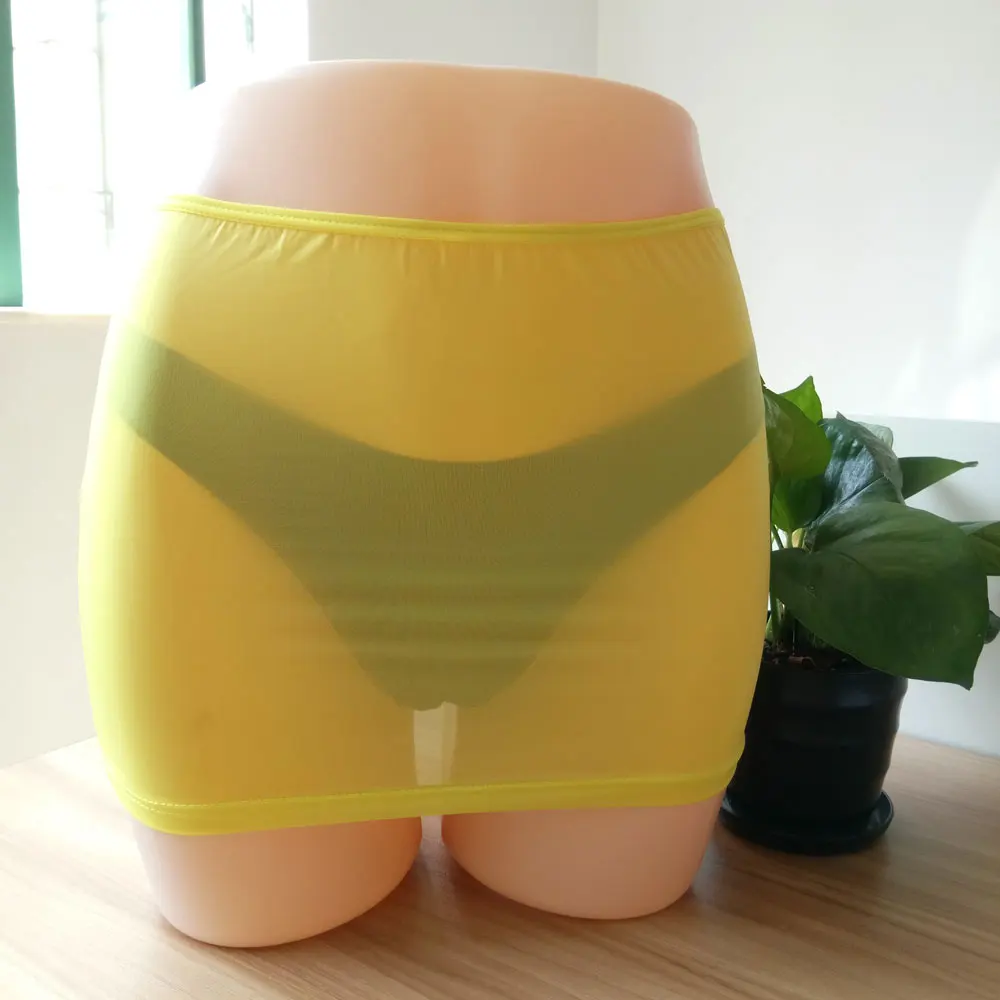 

1PCS Candy Color Sexy Tight Pencil Cute Skirt See Through Micro Mini Skirt Transparent Club Dance Skirt Erotic Wear FX1010