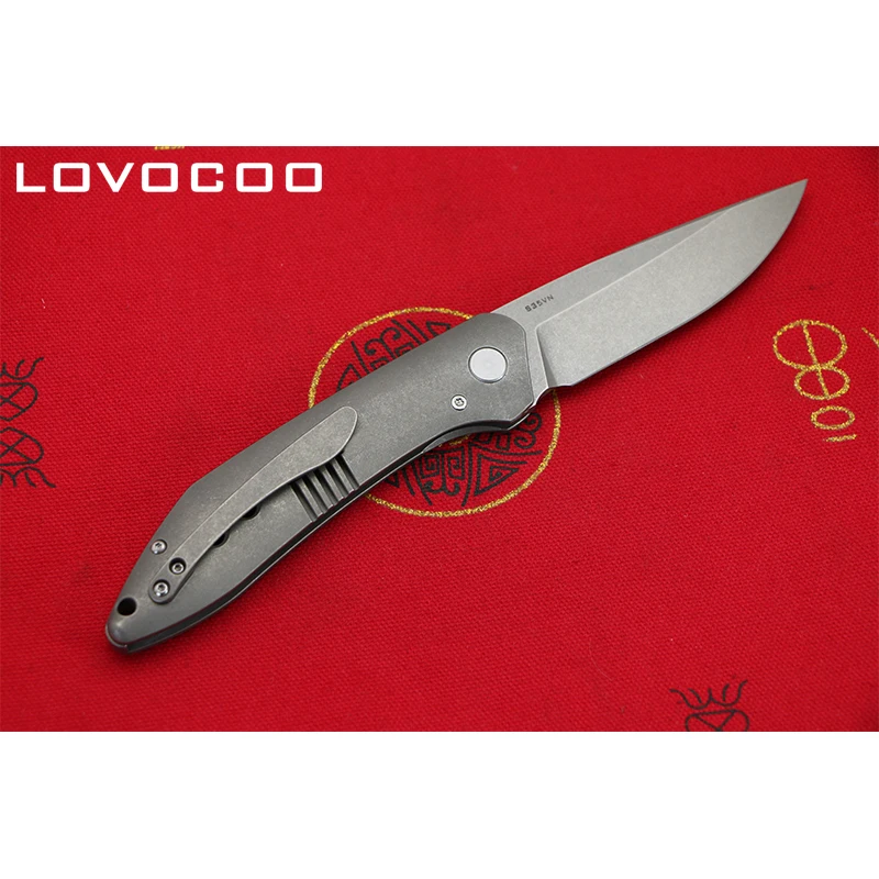 LOVOCOO Летающая акула Флиппер складной нож S35VN лезвие титановая ручка скрытый Открытый Отдых на природе охотничьи ножи EDC инструменты