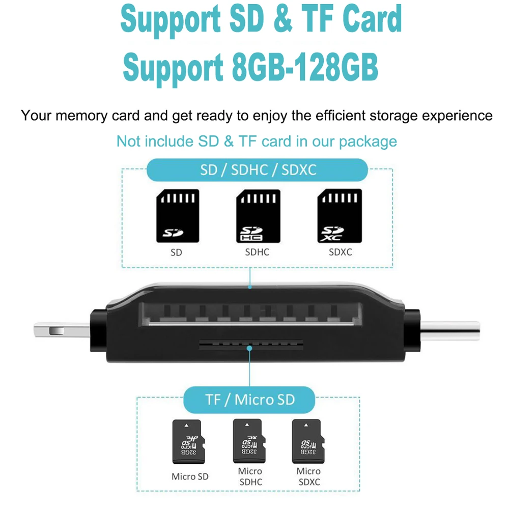 Тип C USB Micro SD картридер OTG MMC флэш-памяти Card Reader для iPhone iPad MacBook Android | Компьютеры и