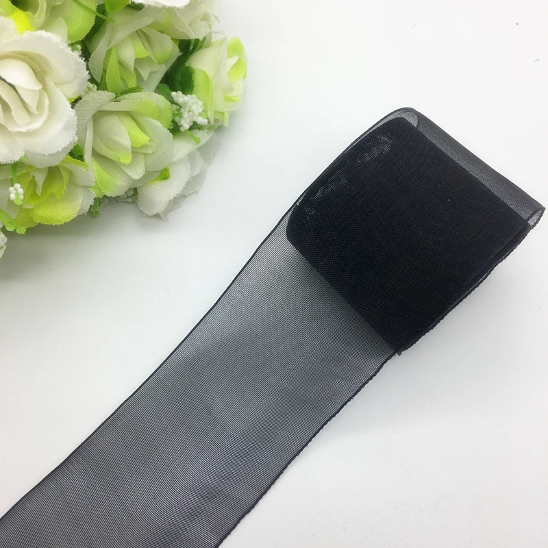 5 Yards/Lot 1-1/2&quot (38mm) Black Organza Ribbon Bow Hair Wedding Decoration Lace Crafts | Дом и сад