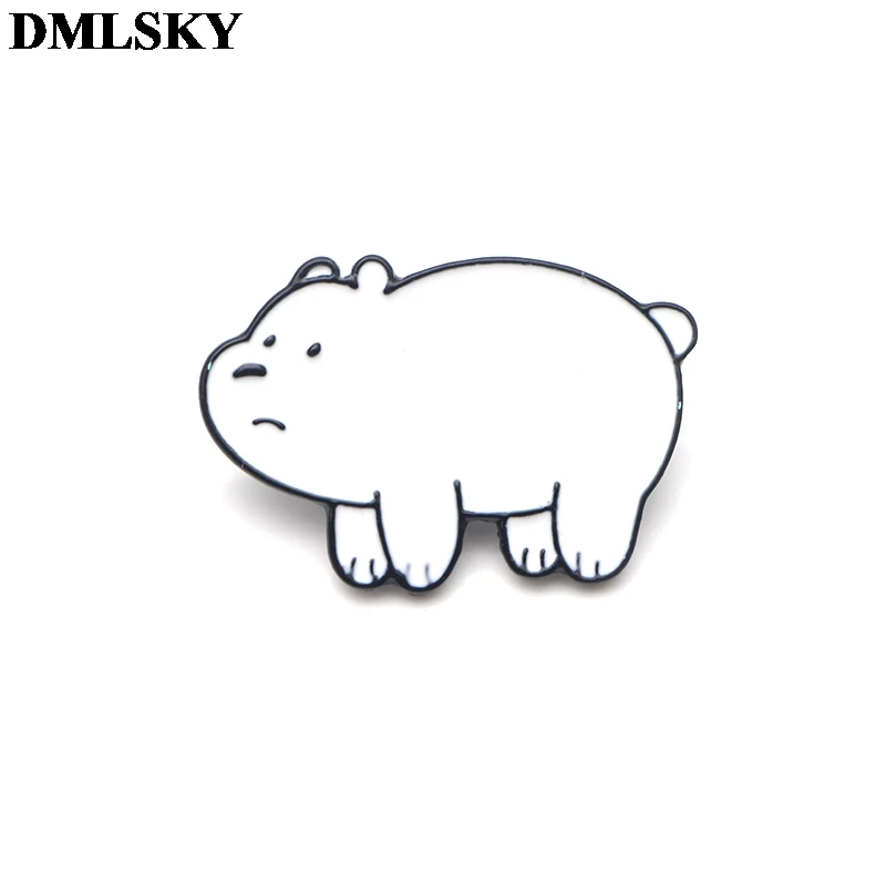 3 DMLSKY Мода Мы Голые Медведи милые эмалированные булавки и броши нагрудные булавки рюкзак сумки значок одежда украшения подарки M3644 - Окраска металла: 3