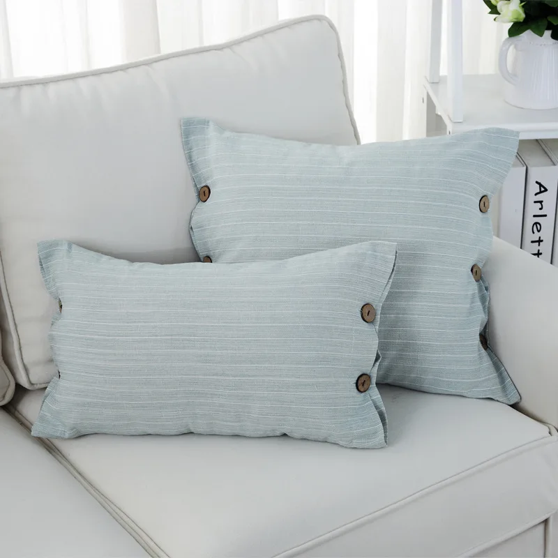 Японский свежий стиль Полосатый плед декоративный хлопковый льняной