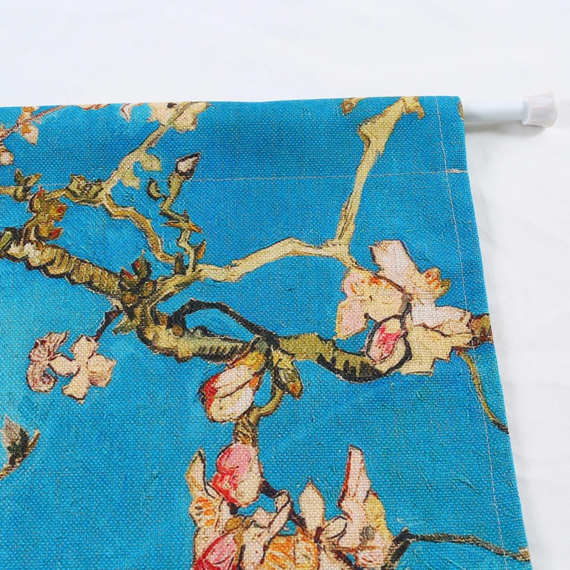 Retro Van Gogh Painting Door Curtain Floral Linen Tapestry Study Home Decor Bedroom Kitchen Noren | Дом и сад