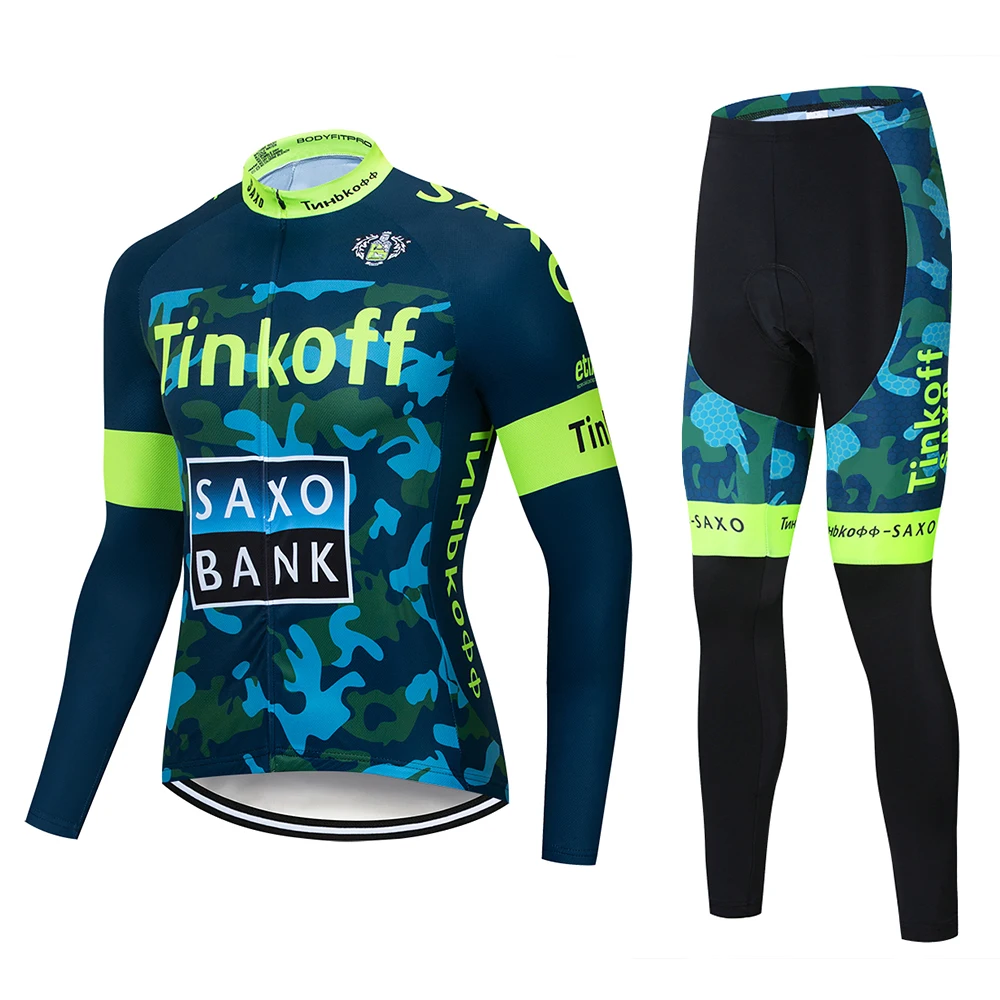 Tinkoff 2019 Новинка весна и осень длинный рукав Велоспорт Джерси Набор Ropa Мужская