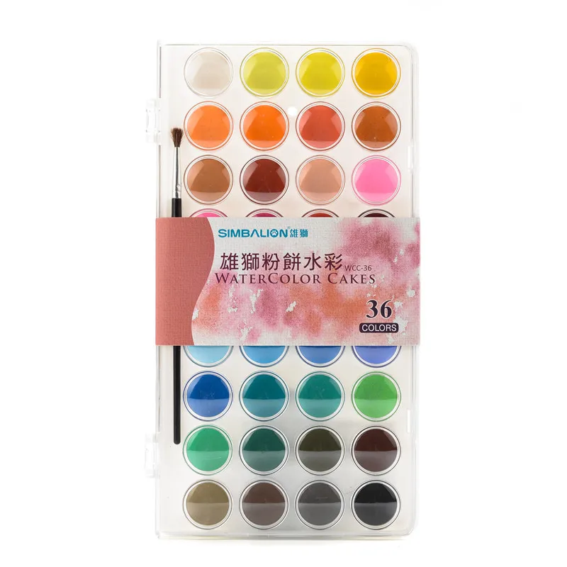 SIMBALION Transparent solid watercolor paint 12 color /16 /28 /36 set powder | Канцтовары для офиса и дома