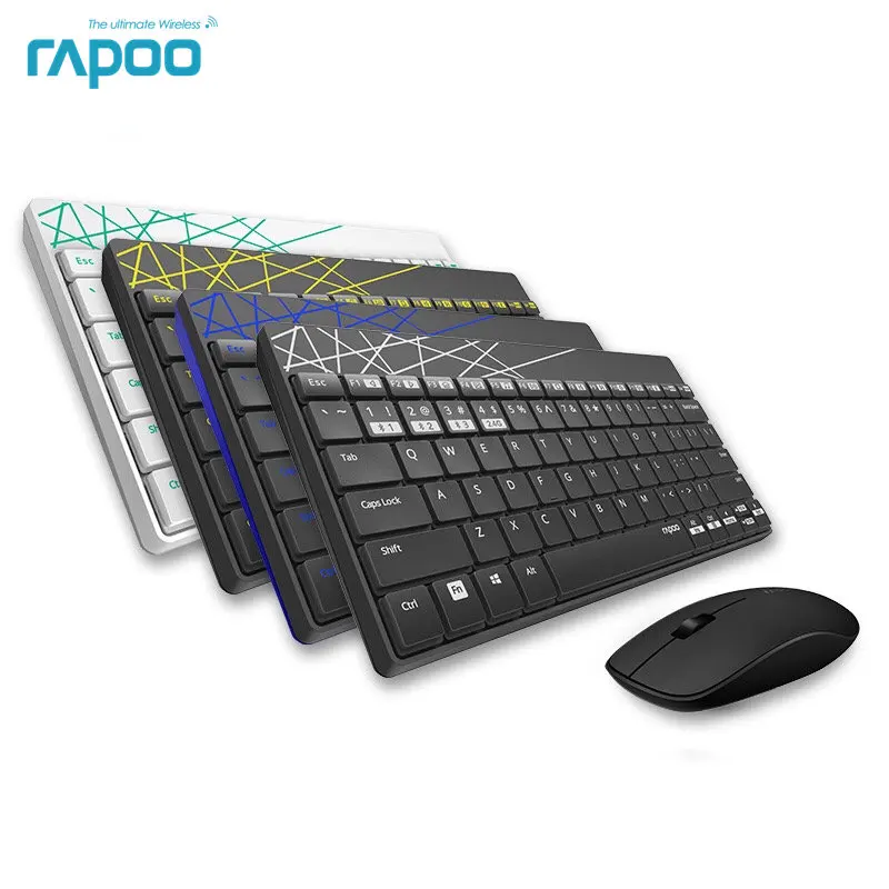 

New Rapoo 8000T Multi-mode Silent Wireless Keyboard Mouse Combos Bluetooth 3.0&4.0 RF 2.4G switch between 3 Devices Connection