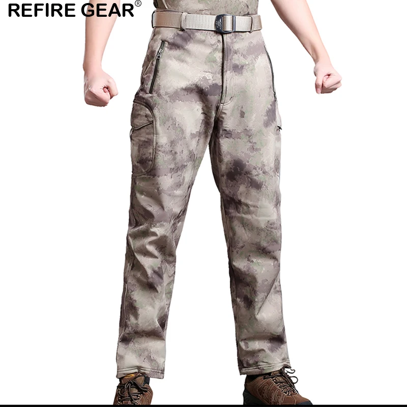 Уличные камуфляжные водонепроницаемые брюки ReFire Gear с мягкой оболочкой мужские