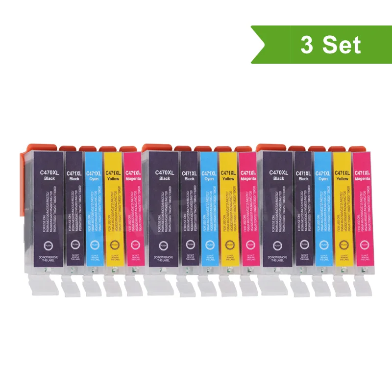 470XL Set x 3 Plavetink 10 шт. чернильный картридж для Canon 470 PGI470 PGI-470 для Canon PIXMA MG5740 MG6840 MG6840 MG 5740 TS5040 чернила для принтера - Цвет: 470XL Set x 3