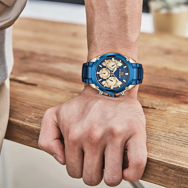 Часы NAVIFORCE мужские модные спортивные многофункциональные кварцевые полностью