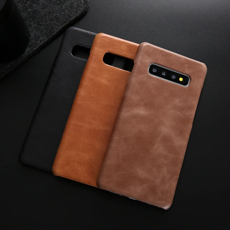 Для Samsung Galaxy S10 чехол из натуральной кожи для Plus задняя крышка s8 s9 plus Note 9 8|Бамперы| |