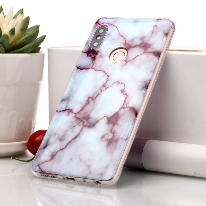 IMD Мрамор камень чехол для Xiaomi mi A2 Lite красный Примечание 5 Pro Красный S2 крышка
