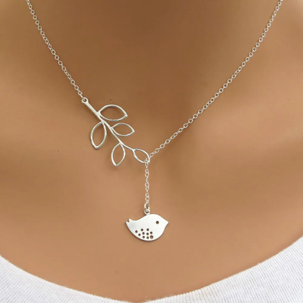 Новое ожерелье с птичкой и ветками дерева цепочка для ключицы кисточкой