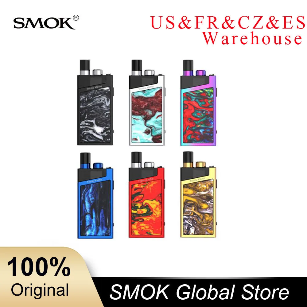 Оригинальный набор SMOK Trinity Alpha Pod аккумулятор 1000 мА/ч картридж 2 мл/2 8 мл