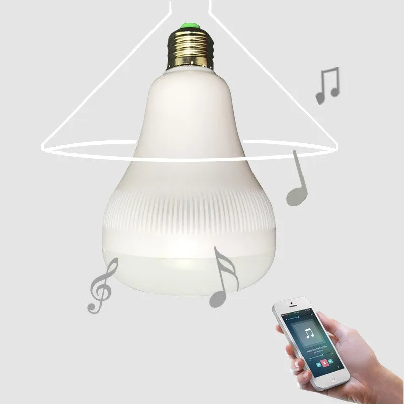 E27 Смарт RGB беспроводной Bluetooth динамик лампа Музыка Воспроизведение затемнения светодиодный RGB Музыка лампа светильник с 24 клавишами дистанционного управления