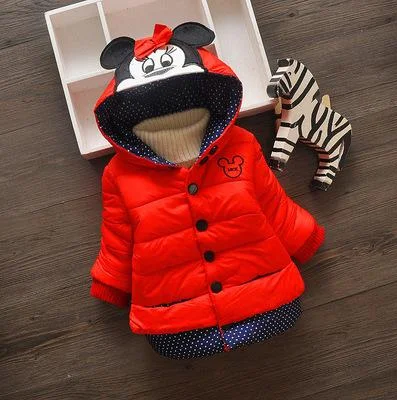 H28-red Новые хлопковые пальто с капюшоном для маленьких девочек г. Зимняя куртка Детское пальто детская теплая одежда пуховики и парки для девочек - Цвет: H28-red