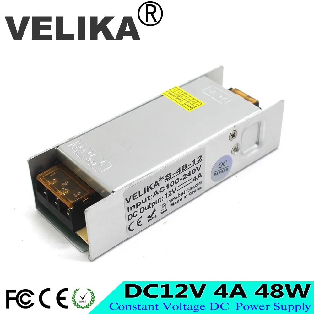 Лучшее качество DC12V 4A 48W импульсный источник питания Светодиодный драйвер для