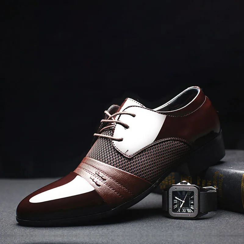 2019 новые мужские качественные туфли из лакированной кожи Zapatos de hombre черная