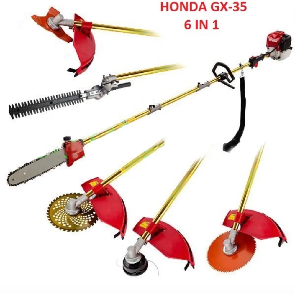 GX35 gasoline hedge trimmer 6 in 1 brush cutter,pole saw,pole trimmer whipper snipper