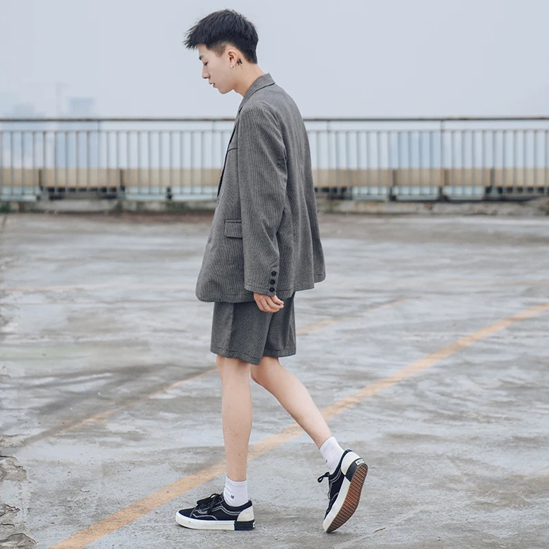 2019 летние мужские клетчатые комплекты костюм повседневные шорты свободные и