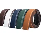 3,5 см Высококачественный ремень из натуральной коровьей кожи без пряжки мужские официальные автоматические кожаные Сменные ремни зеленый синий белый