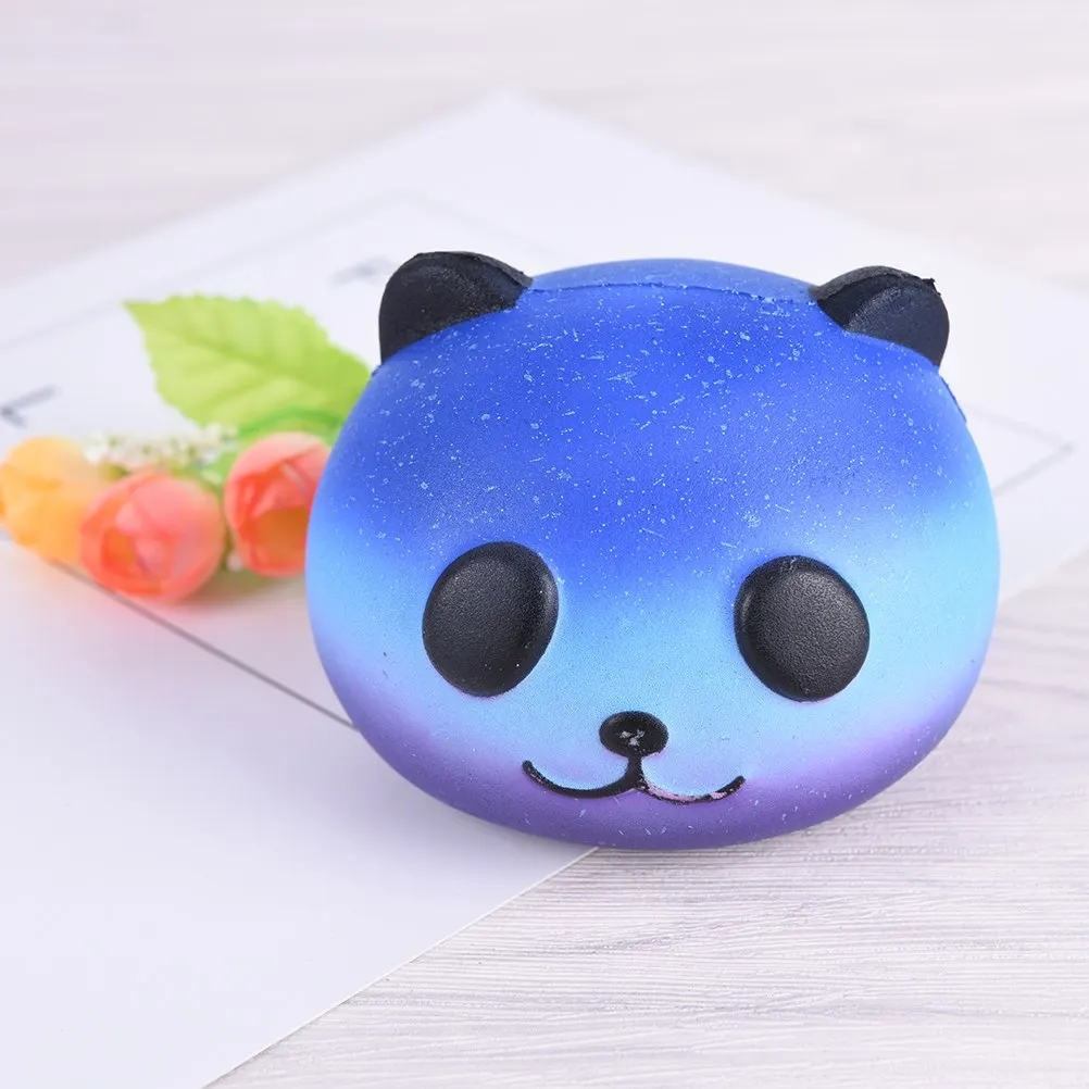 Panda head Медленно поднимающийся сжимающий эластичный исцеляющий стресс игрушки антистресс яйцо молоко хлеб собака в банане лицо медведь говно Jumbo мягкие игрушки - Цвет: Panda head