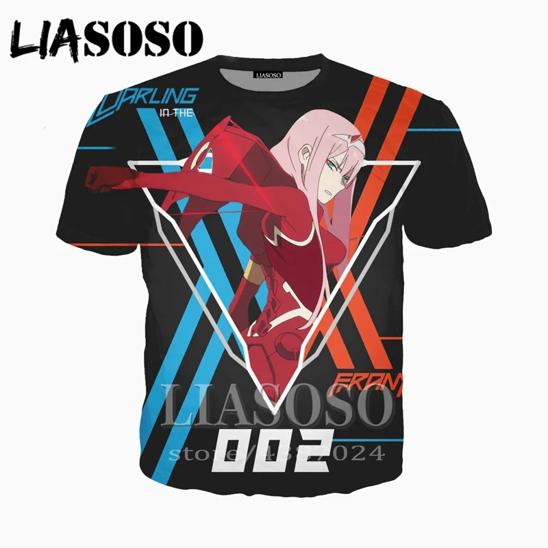 LIASOSO женская футболка аниме DARLING in the FRANXX Zero 2019 два человека 3d принт Harajuku забавная