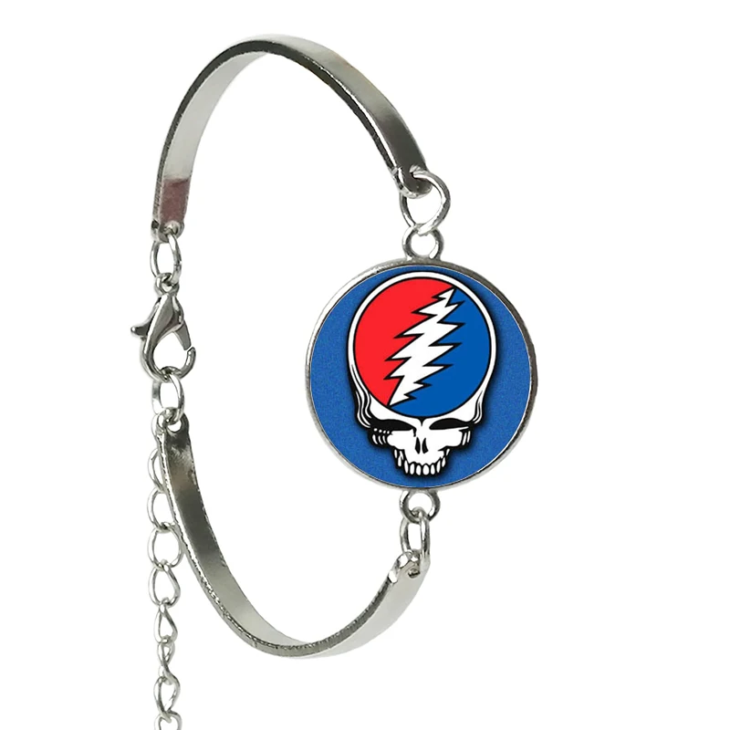 Grateful Dead band Браслет декоративная зеркальная полусфера стеклянный браслет для любителей музыки наручные украшения благодарная ручная работа на заказ
