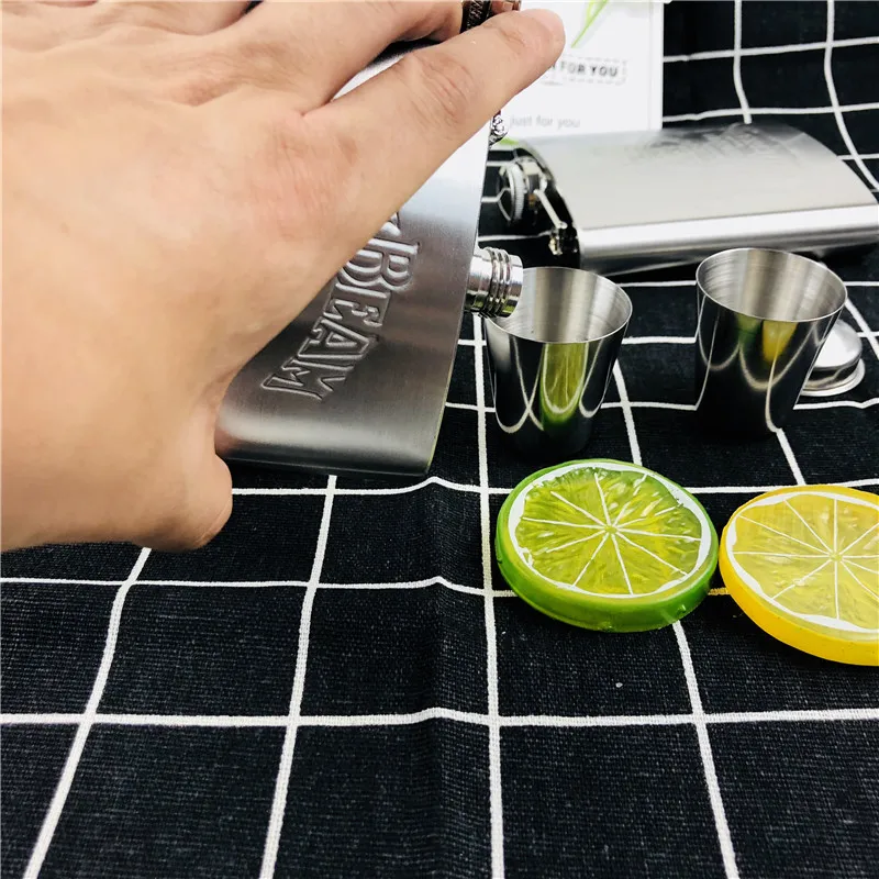 Лидер продаж, мини 7 унций, отпечаток jack, воронка для виски, фляга для водки Wiskey, cccp, фляга из нержавеющей стали для спирта, ликера, фляга, подарочный набор, LPPUNK
