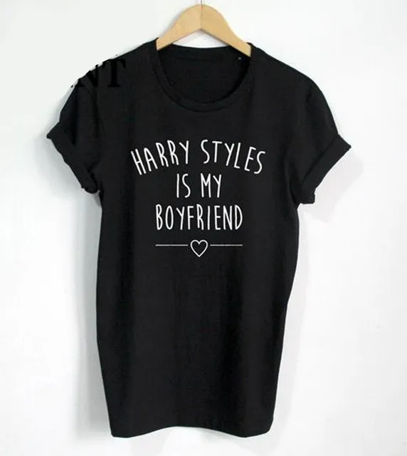 Женская футболка с логотипом Harry Styles is my boyfriend Повседневная подарок Прямая