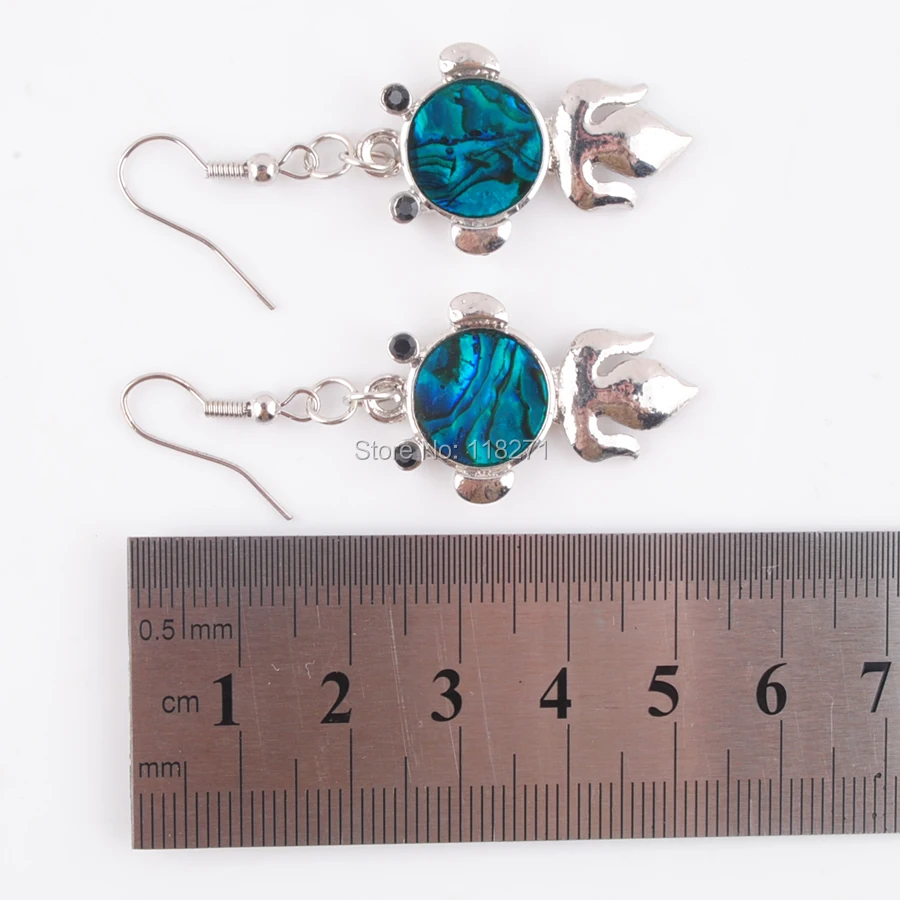 

WOJIAER New Zealand Abalone Shell Beads Blue Tadpole Dangle Earrings Pair Women Trendy Jewelry PR581