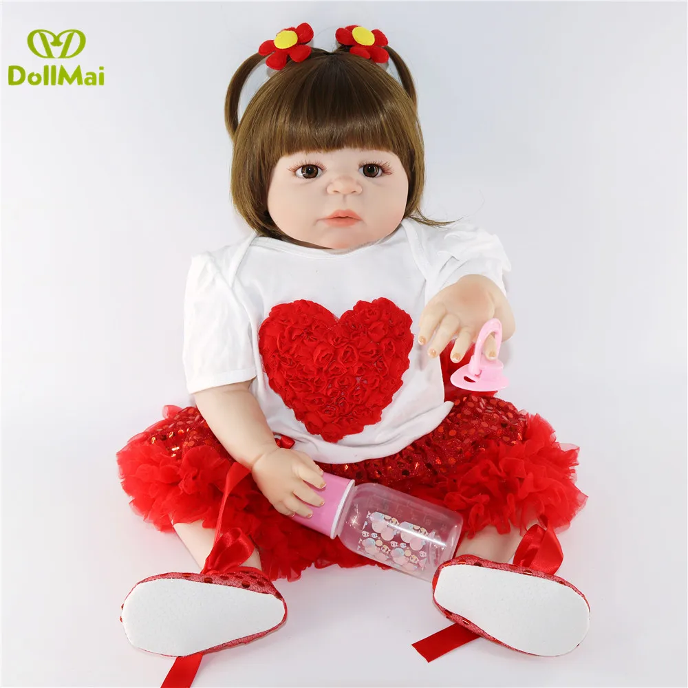 23&quotfull body silicone reborn baby vinyl princess toddler bebe toys infant dolls bathe menina boneca brinquedos | Игрушки и хобби