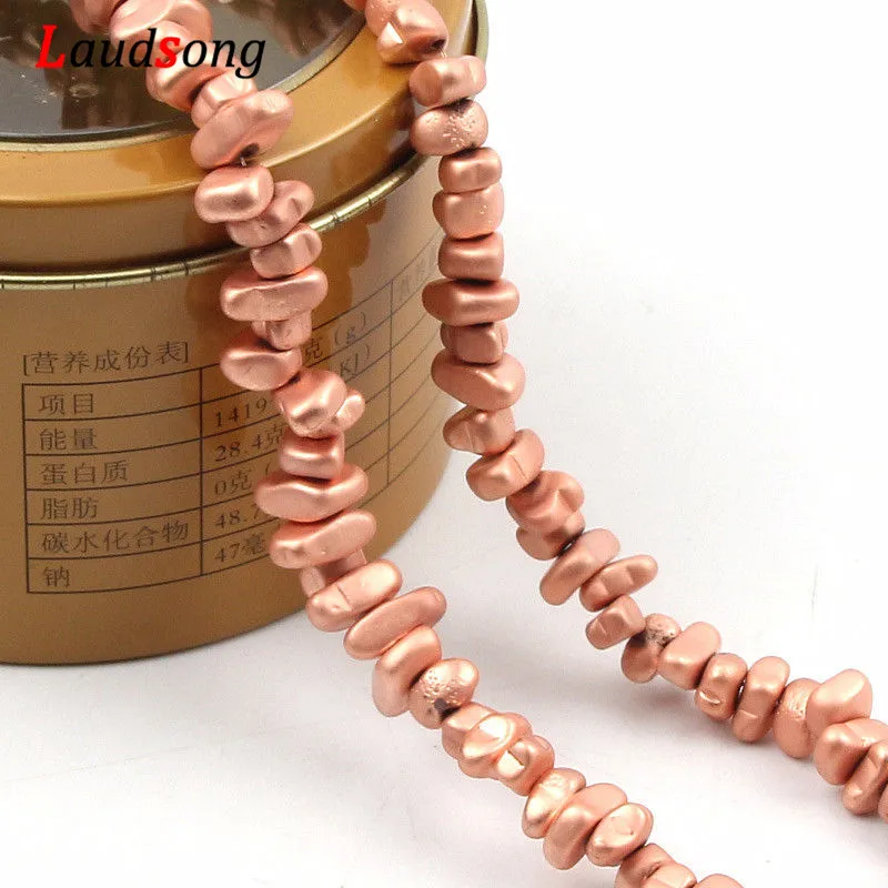 Бусины Из Гематита неправильной формы золотистые/Серебристые матовые бусины из