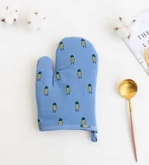 FOURETAW 1 шт. милый мультфильм фрукты, ананас кухня приготовления микроволновая печь для выпечки барбекю печь Прихватки кухонные перчатки - Цвет: D