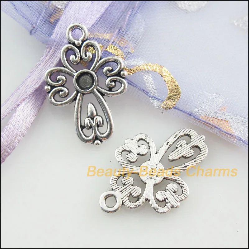 Новый 25 шт. Тибетский серебристый цвет сердце крест рамка для фотографий