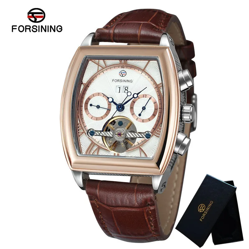 FORSINGIN Tourbillon Механические Мужские наручные часы военные спортивные мужские Топ