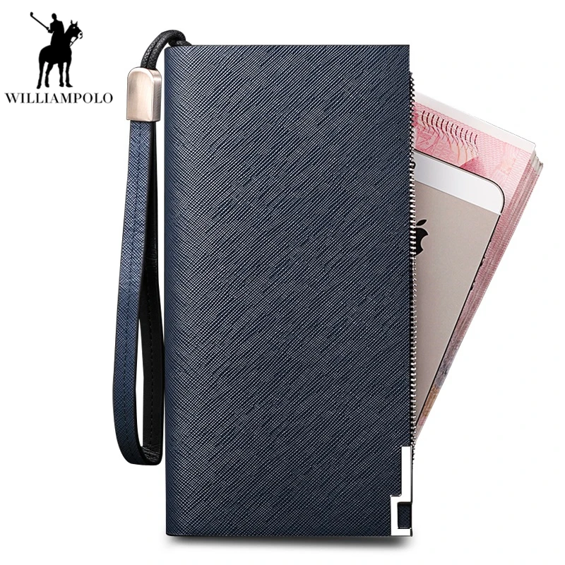 WILLIAMPOLO 2019 Для мужчин s кошельки кожаный кошелек для монет Бизнес Длинные