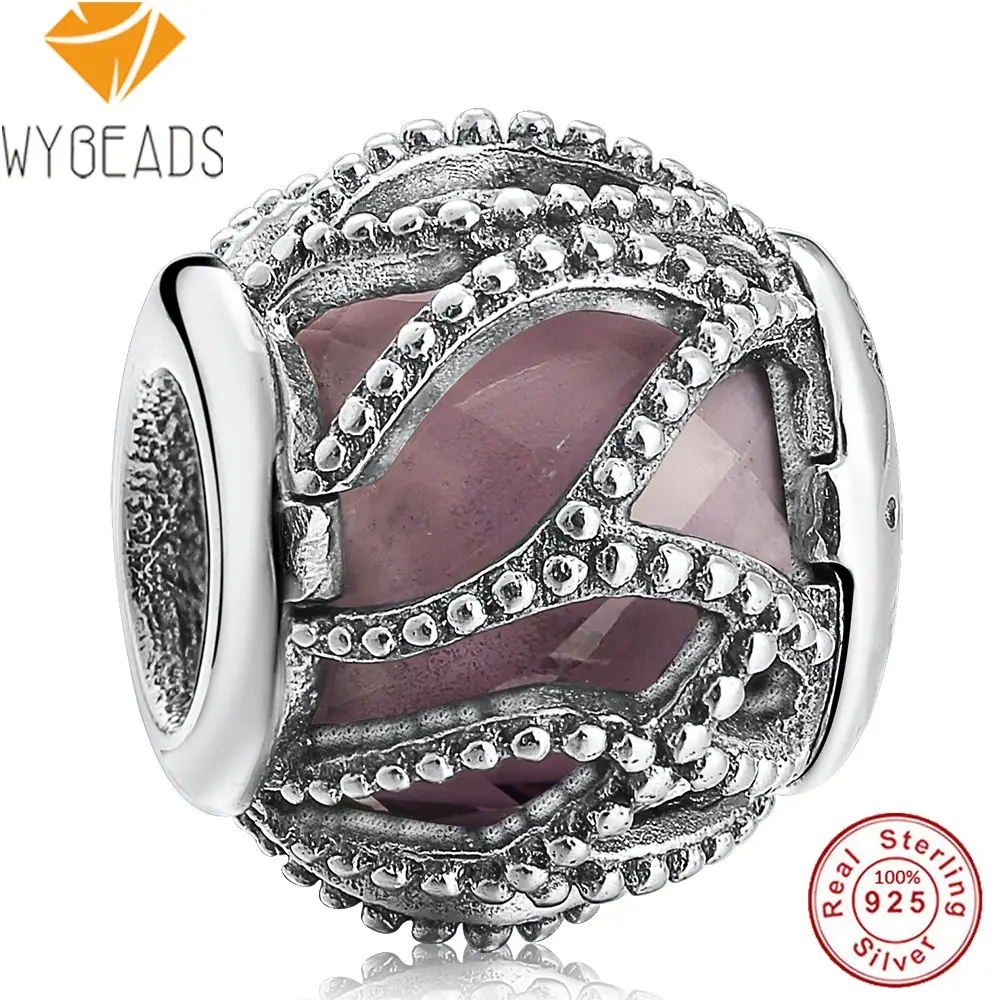 WYBEADS Изысканные стерлингового серебра 925 переплетение сияние прелести CZ