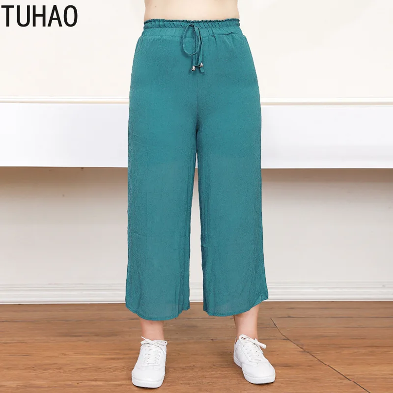 Женские офисные шифоновые брюки TUHAO длиной до щиколотки размера плюс 10XL 8XL 6XL 4XL с