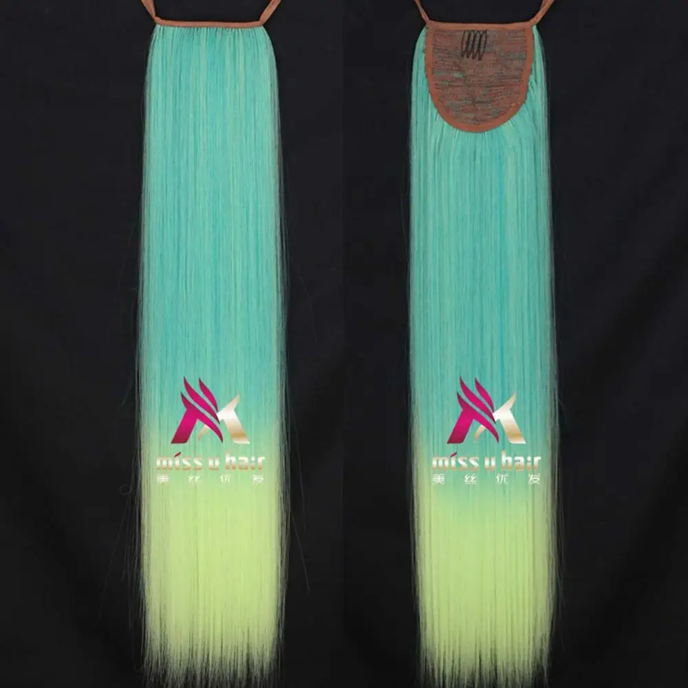 P5-A06 Miss U Hair 2" 60 см 18 цветов Длинные прямые ленты хвост Синтетический зажим для хвостики из волос расширение Повседневные Вечерние парик - Цвет: P5-A06
